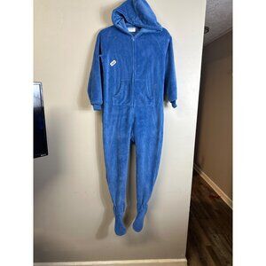 footed  pajamas medium blue ,fleece onesie 17 p2p 45 length  foot measurements 8